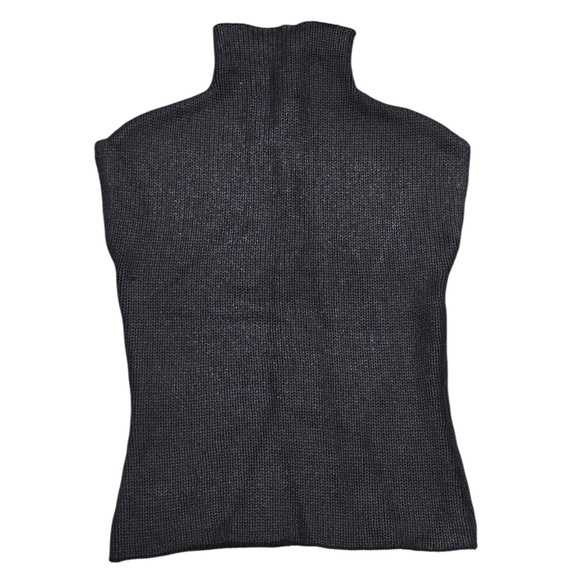 PER SE WOOL COATED METALLIC FUNNEL NECK  SWEATER VEST S‎ - Picture 1 of 8
